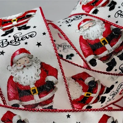 "Cinta con cable SANTA BELIEVE 10 yardas X 2,5"" de ancho plateado brillante nueva" Foto 1 de 4