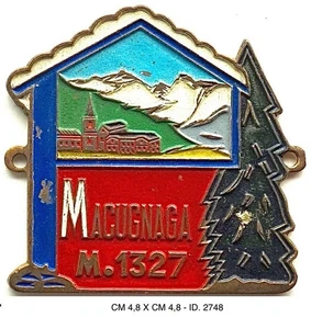 MACUGNAGA M.1327 MONTE ROSA PLACCA PUBBLICITARIA RADIATORE AUTO AUTOMOBILISMO - Picture 1 of 6