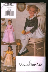 9957 Vogue Vintage SEWING Pattern Girls Above Mid Knee Dress UNCUT 6 - 8 Party - Bild 1 von 2