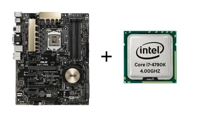 Kit scheda madre asus z97-pro cpu processore i7 4790k motherboard ATX computer - Immagine 1 di 3