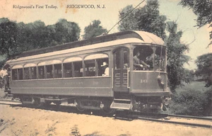 c.1910 Ridgewood's First Trolley Ridgewood NJ Postkarte RR - Bild 1 von 2