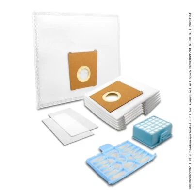 MISTERVAC 20 x Staubsaugerbeutel + Filter kompatibel mit Bosch BGN2CHAMP/04 GL-20 GL