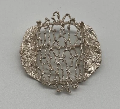 Brosche In Argento 835 K&L Kordes E Lichtenfels Design Anni 1960 1970 - Immagine 1 di 4