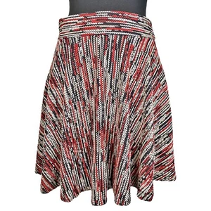 ALICE + OLIVIA ☆ Braided Texture Mini Skirt ☆ Red Black & Cream ☆ Size 2 - Picture 1 of 5