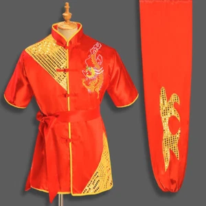Silk Martial Arts Kung Fu Uniform Shaolin Wushu Suit Clothes Dragon Embroidery - Picture 1 of 26