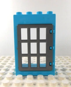 Lego Duplo Item Door Frame w/ jail door teal/silver - Picture 1 of 3