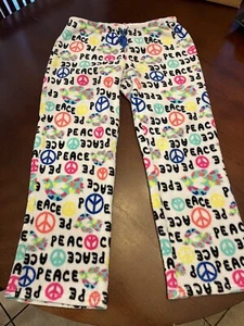 PJ Couture Peace And love Girls’ Fleece Pajama Sleep Bottoms Pants Size L Large - Picture 1 of 5