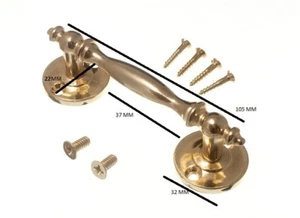 Cupboard Door Pull Handle + Back Plate Brassed 100mm + Screws Pack Of 100 - Picture 1 of 1