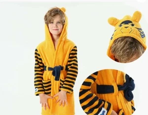 Kinder Kapuzen Tiger Morgenmantel Jungen und Mädchen Waschbär Bademäntel Kinder, 5 Jahre - Bild 1 von 8