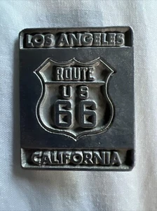 Route 66 square Los Angeles California metal Pin - Picture 1 of 2
