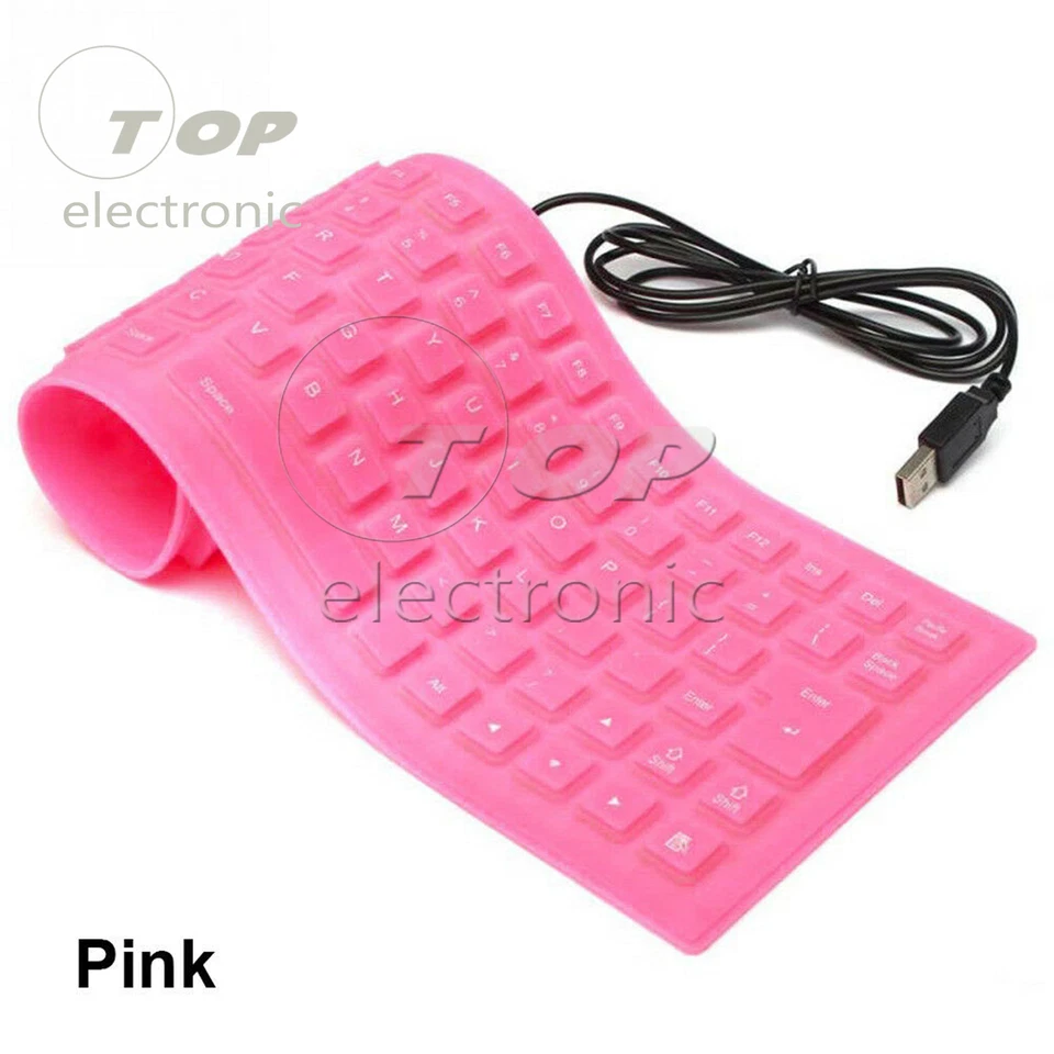 Portable 85Key Keyboard Silicone Waterproof Soft Flexible Foldable for Laptop PC - Image 1 of 4