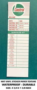 CASTROL OIL CHANGE REMINDER - WATERPROOF DECAL STICKER - VINTAGE CAR MAINTENANCE - Picture 1 of 2