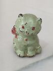 Vintage Hubley kitten With Bow Miniature Green Bow Cast Iron.