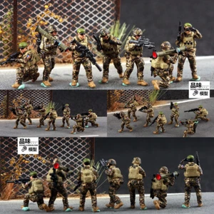 Homemade 1/72 Modern French Army 7-person Group Finished Colored Model - Picture 1 of 7