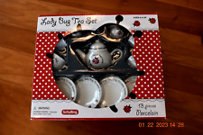 Schylling Ladybug Tea Set 13 Pieces Porcelain IN ORIGINAL BOX!