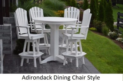 A&L Furniture Co. Amish-Made Poly 5pc Dining Set - Bar Table & Adirondack Chairs - Image 1 of 2