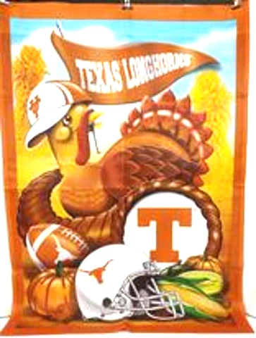 University Of Texas Longhorn Football Holiday Flag Thanksgiving Banner 40" X 28" Cover