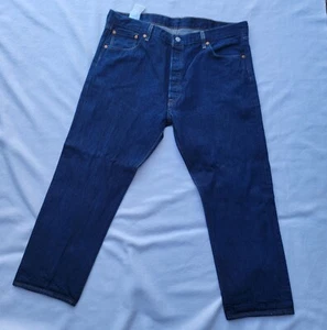 Levis Mens 501 Dark Wash 40x28 (Tag 42x30) Shrink to Fit Rigid Button Fly - Picture 1 of 17