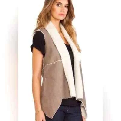 Gabby & Eden искусственного меха жилет женщин размер S серо-кремовый новый с Ярлыками - Изображение 1 из 4