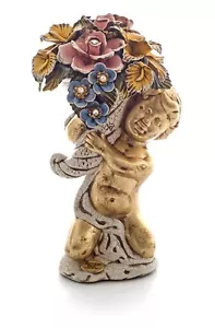 PUTTO IN GINOCCHIO STATUE STILE ANTICO LAMPADA ARREDO CASA SOGGIORNO SALOTTO - Imagen 1 de 1