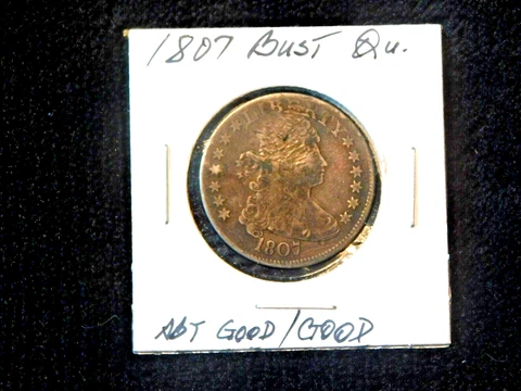 1807 Draped Bust. Heraldic Eagle Quarter Dollar Cover
