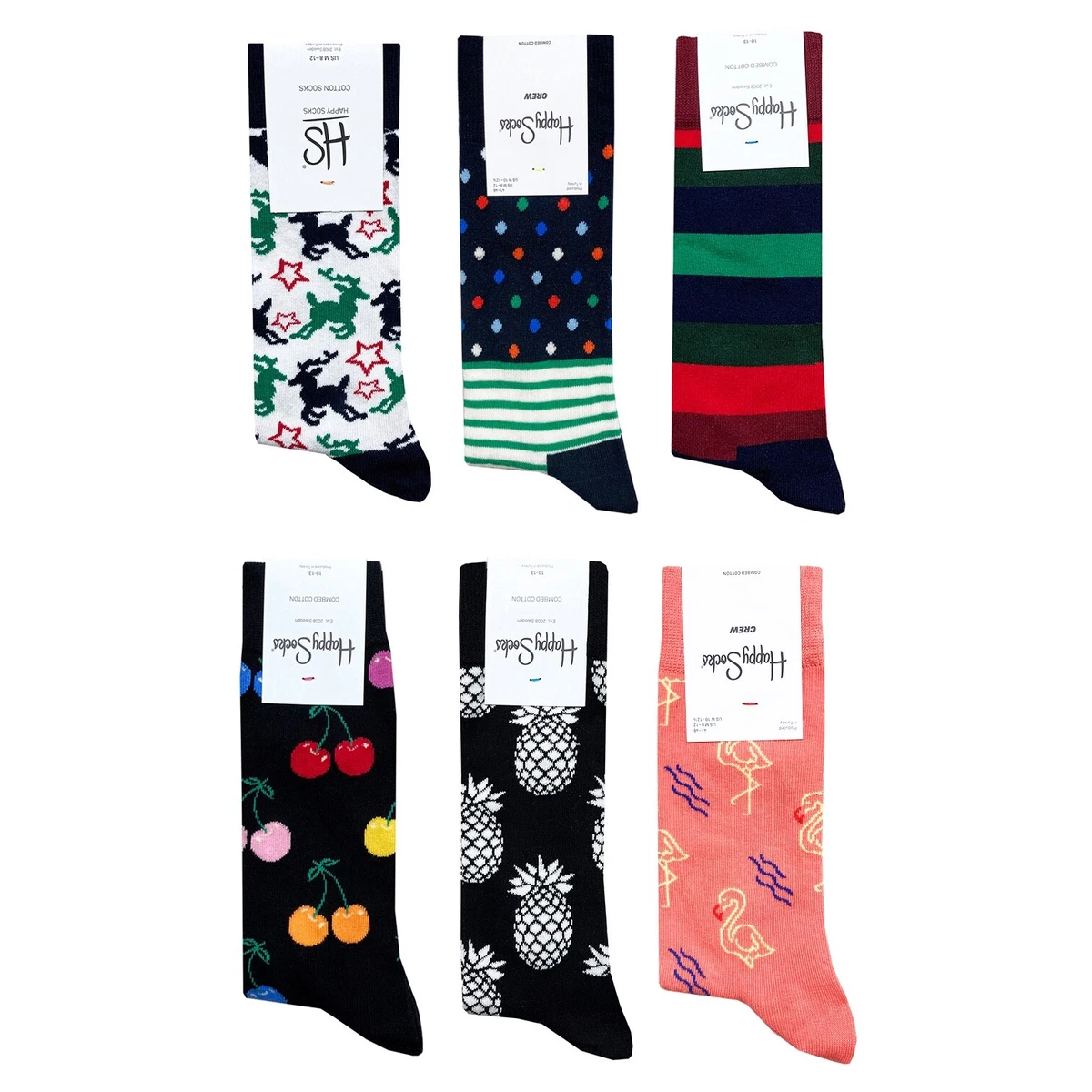 Happy Socks Men’s 5-Pack Cotton Rich Ankle Socks – Colorful, Comfortable, All-Season