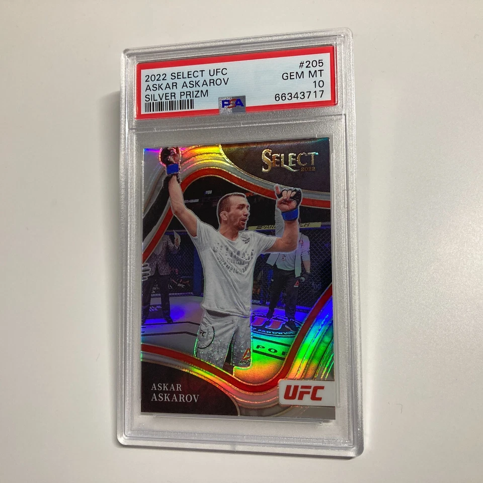 Askar Askarov 2022 Panini Select UFC Octagonside Silver Prizm Card #205 PSA 10 - Image 1 of 3