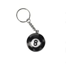 8 BALL POOL KEYRING SOLID BLACK BALL WITH KEYCHAIN LUCKY EIGHT BALL NOVELTY