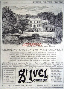 1926 St IVEL Cheese AD; Barwick House, near Yeovil - Small Original Print ADVERT - Bild 1 von 1