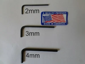M2 & M3 & M4 3-Pcs Metric Hex Tool / Allen KeyS - BLACK ALLOY STEEL - USA - - Picture 1 of 5