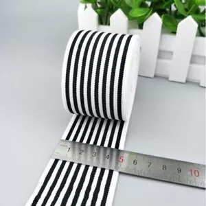 (3 size) Black and white stripe elastic Wedding Party Ribbon Decoration 2... - Picture 1 of 7