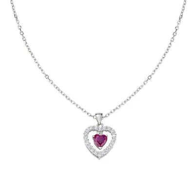 Collana Donna AMEN CLHSHBRBZ Argento 925 con Cuore e Zirconi 45cm - Immagine 1 di 4