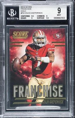 2014 Score Colin Kaepernick Franchise Gold #F9 BGS 9 - Image 1 of 2