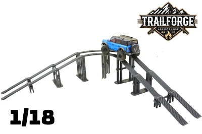 Trailforge 1/18 Scale RC Crawler Course Modular Up/Down Hill Ramp Triple CURVE - Image 1 of 4