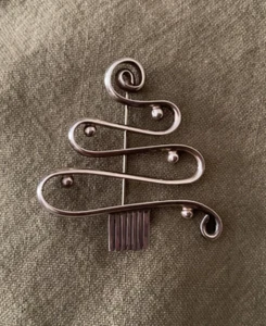 Navajo, Indianer Am. Indische Sterling Silber Weihnachtsbaum Anstecknadel - Bild 1 von 4