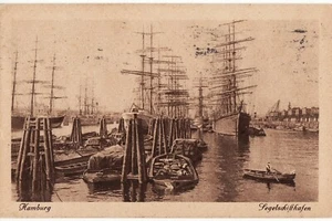 Ansichtskarte Hamburg - Segelschiffhafen- versendet 1923 - Bild 1 von 2