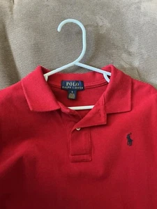 Polo Ralph Lauren Poloshirt Jungen Rot Langarm 6 - Bild 1 von 2