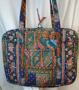 Estuche para computadora Vera Bradley patrón floral acolchado tela asas con cremallera BOHO abuela - Imagen 1 de 14