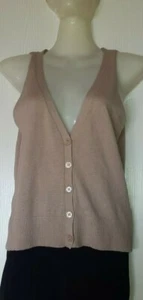 CYRILLUS CARDIGAN SANS MANCHES COTON & ANGORA TAILLE 0 OU FR36 / EU34 / XS  - Picture 1 of 8