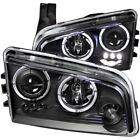 Anzo 121381 Black Clear Lens Projector Headlights w/ Halo/LED for 06-10 Charger