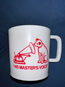 Nipper & His Phonograph "His Master's Voice" Hard Plastic Mug - Vintage - Picture 1 of 5