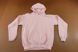 Gildan Heavy Blend Youth Size Large Pink Fleece Pocketed Pullover Hoodie New - Picture 1 of 8