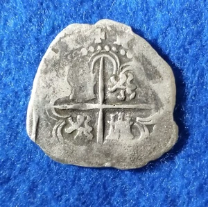 2 REAL SILVER SPANISH LAND TREASURE DATE CIRCA 1556-98 - Picture 1 of 8