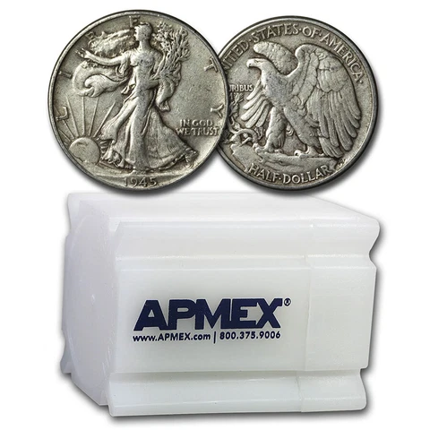 1945 Walking Liberty Halves 20-Coin Roll XF - SKU#217300 Cover