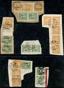 China, Japan Occ Mengchiang Forerunner 1938-41, Six PIECES w/6 Diff Town Cancels - Picture 1 of 1