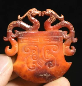 5cm China Hongshan Culture Old Jade Carving Phoenix Bird Hatchet Amulet Pendant - Picture 1 of 4