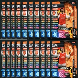 MATCH ATTAX EXTRA 19/20 BUKAYO SAKA FLASHBACK LOT OF 20 ROOKIE CARDS - Picture 1 of 1