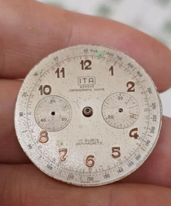 ITA RARE DIAL CHRONOGRAPH LANDERON 48 OROLOGIO DA UOMO VINTAGE WATCH MONTRE UHR - Foto 1 di 3
