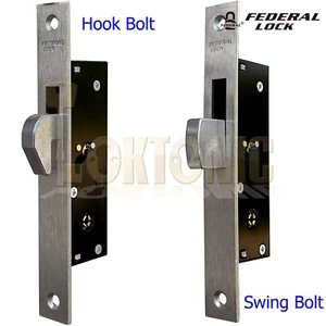 Federal Narrow Stile Sliding Door Van Gate Shed Hook Dead Bolt Lock FD-TX190H - Picture 1 of 15