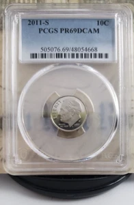 2011-S Roosevelt Proof Dime - PCGS PR69DCAM - Nice Reverse Toning! 4668 - Picture 1 of 5